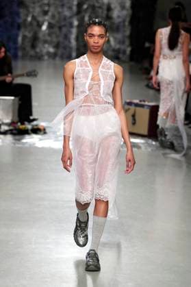 PFW - Cecilie Bahnsen Runway A model walks the runway during the Cecilie Bahnsen Womenswear Fall Winter 2025-2026 show as part of Paris Fashion at Palais De Tokyo on March 05, 2025 in Paris, France. Photo by Alain-Gil Gonzalez ABACAPRESS.COM Paris France  Copyright: xGonzalezxAlain-Gil ABACAx