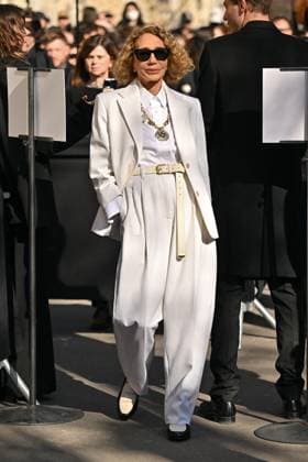 PFW Givenchy Outside Arrivals Marisa Berenson arriving at Givenchy show during Paris Fashion Week in Paris, France on March 7, 2025. Photo by Julien Reynaud APS-Medias ABACAPRESS.COM Paris France Copyright: xReynaudxJulien APS-Medias ABACAx