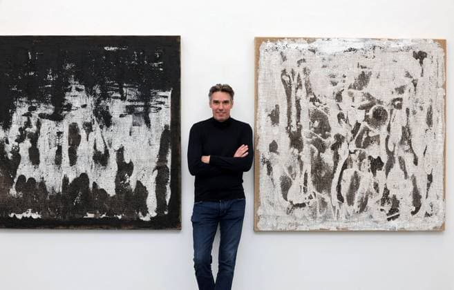 Michael Stich at his Jenseits von Farben Die Faszination von Schwarz und Weiss vernissage on 13 03 2025 at the Ketterer Kunst Dependance in Cologne Michael Stich exhibition opening in Cologne