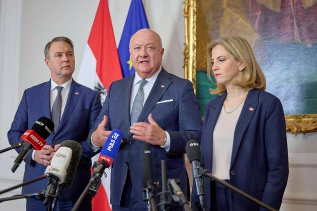Vienna 18 03 2025 Government retreat The new Austrian Federal Government held its first working retreat at the Federal Chance