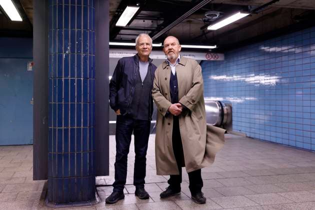 The Tatort actors Dietmar Bär Freddy Schenk and Klaus J Behrendt Max Ballauf at a photo session for the 96 Cologne Tatort Die letzten Menschen von Köln in the Kalk Post underground station with adjoining bunker Cologne, 25 03 2025 NRW Germany Copyright: xChristophxHardtx