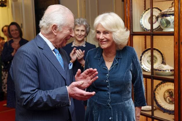 . 25 03 2025. London, United Kingdom. King Charles III and Queen Camilla at a reception to mark the launch of the Queen s Reading Room Medal at Clarence House in London.  xPoolx xi-Imagesx IIM-25835-0014