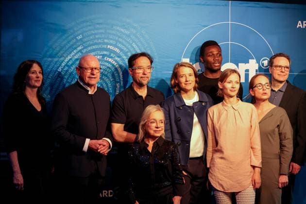 Premiere Münster Tatort Press event for the premiere of the new Münster Tatort Fiderallala The broadcast is on April 6 on the first channel and the ARD Mediathek Group picture with ChrisTine Urspruch, as Silke Haller 4vl Jan Josef Liefers, as forensic s