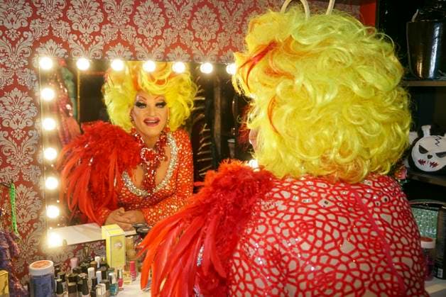 Drag queen Olivia Jones the travesty art figure by Oliver Knoebel New fumbling fundus in Olivia Jones Bar on Grosse Freiheit in Hamburg St Pauli on 07 04 2025 Hamburg Germany