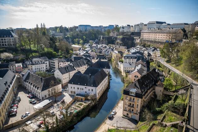 Luxembourg View from the Chemin de la Corniche to Grund
