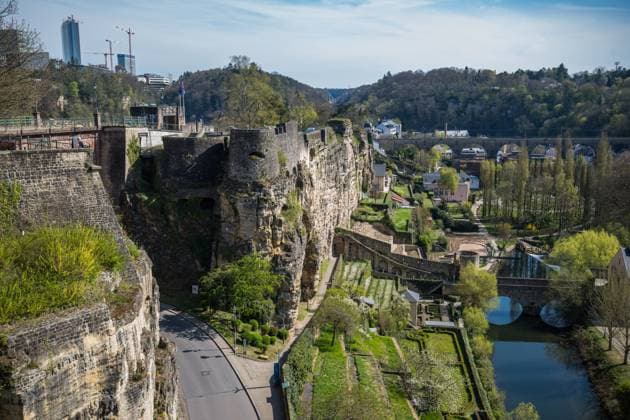 Luxembourg View of the casemates from the Chemin de la Corniche