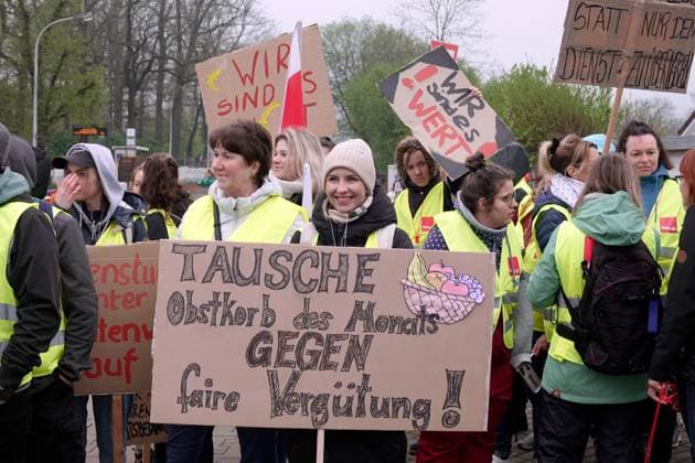 Strike DRK 25 04 2025, Chemnitz, industrial action, strike, DRK, Krankenhaus Rabenstein The