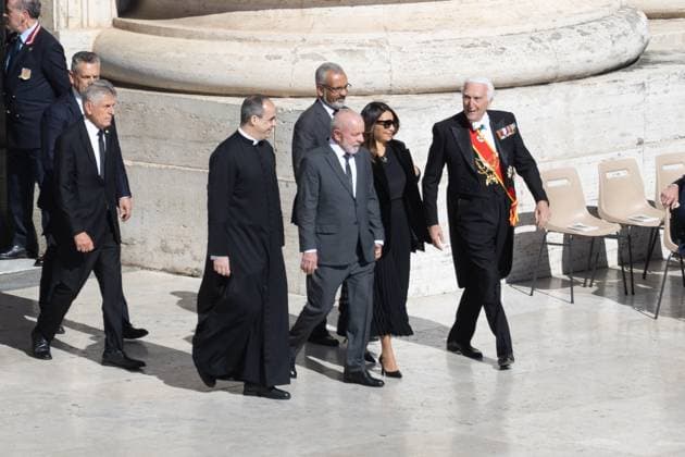 Brazilian President Luiz Inácio Lula da Silva attends the funeral of Pope Francis in St. Peter s Square in Rome -  Copyright: xMatteoxNardonex xipa-agency.netx xfotogrammax IPA_Agency_IPA56914550