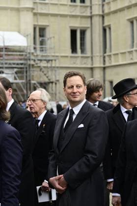 Karl Friedrich von Hohenzollern, Georg Friedrich Prince of Prussia and Ernst August Prince of Hanover at the funeral service for Andreas Prince of Saxe Coburg and Gotha on the castle square of Ehrenburg Castle Coburg, 24 04 2025 Bavaria Germany Copyright: xMatthiasxWehnertx