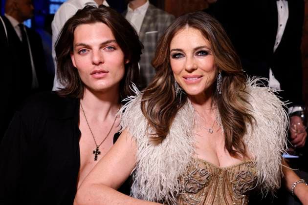 British actress Elizabeth Hurley Liz Hurley and her son actor Damian Hurley at the Umbrella Foundations first Charity Night at The Wellem Hotel Düsseldorf, 08 05 2025 NRW Germany Copyright: xChristophxHardtx