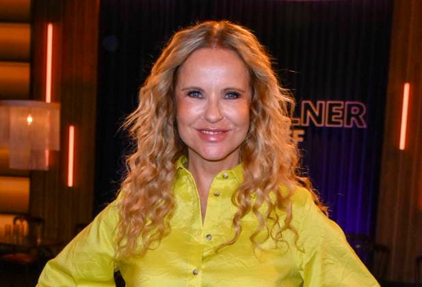 Katja Katharina Burkard German TV presenter guest on the WDR talk show Koelner Treff from WDR, Studio Boecklemuend on 09 05 2025 in Cologne NRW Germany