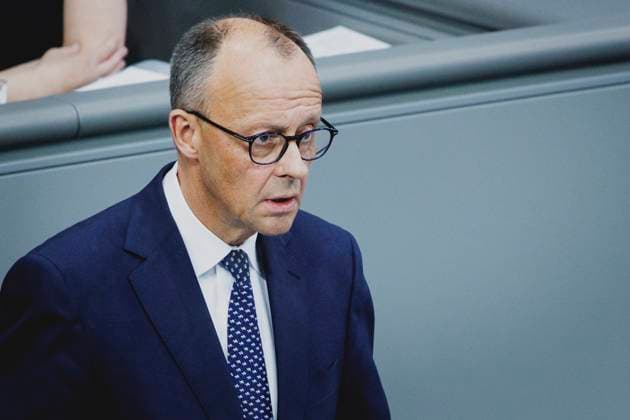 Friedrich Merz CDU , Federal Chancellor, taken during the first government declaration in the German Bundestag as Federal Chancellor in Berlin, 14 05 2025 Berlin Germany Copyright: xFlorianxGaertnerx