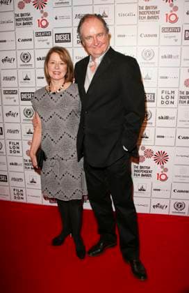 The British Independent Film Awards ANASTASIA LEWIS & JIM BROADBENT The British Independent Film Awards, The Roundhouse, Chalk Farm, London, England. November 28th, 2007 full length black suit jacket hand in pocket grey ray dress beads beaded married husband wife CAP ROS Steve Ross London UK Great Britain Copyright: xStevexRoss CapitalxPicturesx