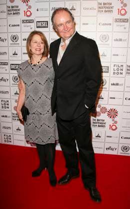 The British Independent Film Awards ANASTASIA LEWIS & JIM BROADBENT The British Independent Film Awards, The Roundhouse, Chalk Farm, London, England. November 28th, 2007 full length black suit jacket hand in pocket grey ray dress beads beaded married husband wife CAP ROS Steve Ross London UK Great Britain Copyright: xStevexRoss CapitalxPicturesx