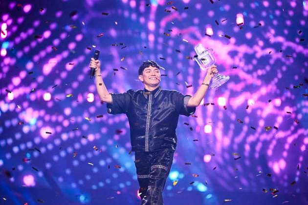 BASEL, SWITZERLAND 20250518 Austrias JJ with laten Wasted Love wins the 69th edition of the Eurovision Song Contest ESC in St Jakobshalle, in Basel, Switzerland, Saturday, May 17, 2025 BASEL SWITZERLAND x10070x  Copyright: xJessicaxGow TTx EUROVISION 2025 FINAL g7v4pARO0J8