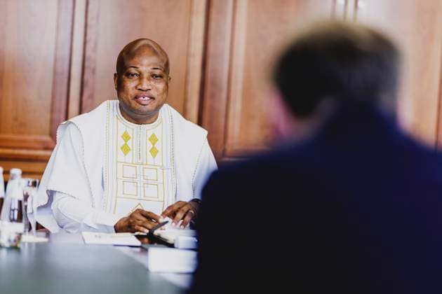 R L Johann Wadephul CDU , Federal Foreign Minister, and Samuel Okudzeto Ablakwa, Foreign Minister of Ghana, photographed during the UN Peacekeeping Ministerial 2025 Berlin, 13 05 2025 Photographed on behalf of the Federal Foreign Office Berlin Germany Copyright: xFlorianxGaertner AAx