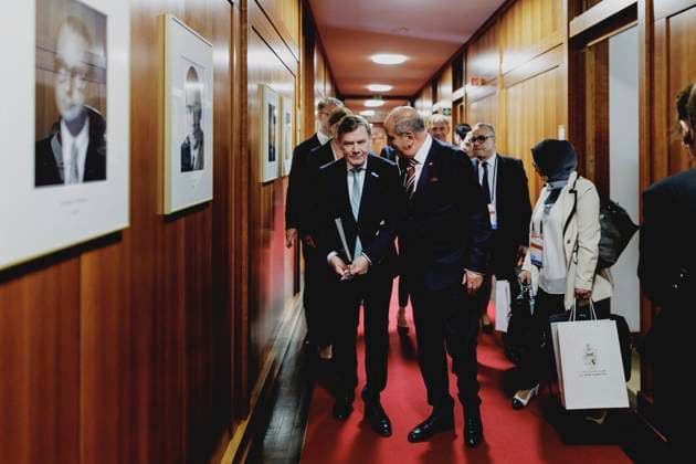 L R Johann Wadephul CDU , Federal Foreign Minister, and Mohamed Ali Nafti, Foreign Minister of Tunisia, photographed during the UN Peacekeeping Ministerial 2025 Berlin, 13 05 2025 Photographed on behalf of the Federal Foreign Office Berlin Germany Copyright: xFlorianxGaertner AAx
