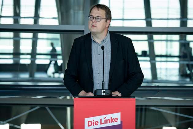 Press statement, Bundestag, parliamentary group, Die Linke press statement, Bundestag, Die Linke, parliamentary group leader, Sören Pellmann Berlin Berlin GER