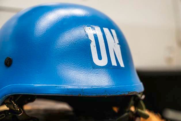 Symbolic photo UN helmet, Switzerland, 02 05 2025