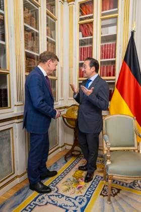 Johann Wadephul CDU , Federal Foreign Minister, travels to Madrid and Lisbon Here with the Foreign Minister of Spain, Jose Manuel Albares Bueno Madrid, 26 05 2025 Photographed on behalf of the Federal Foreign Office Madrid Spain Copyright: xThomasxImo AAx