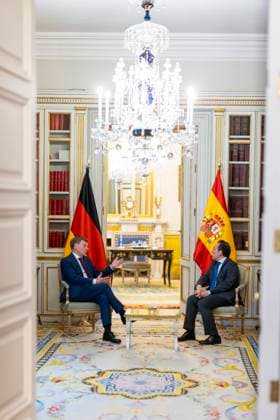 Johann Wadephul CDU , Federal Foreign Minister, travels to Madrid and Lisbon Here with the Foreign Minister of Spain, Jose Manuel Albares Bueno Madrid, 26 05 2025 Photographed on behalf of the Federal Foreign Office Madrid Spain Copyright: xThomasxImo AAx