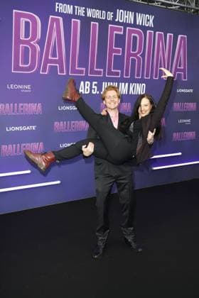 Johannes Heinrichs and Nadja Jo Klapper at the From The Word Of John Wick Ballerina movie premiere on 26 05 2025 in Berlin John Wick Ballerina movie premiere in Berlin