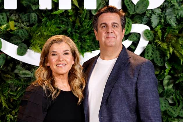 Actress Anke Engelke and actor Bastian Pastewka at the photo call for the program presentation Amazon Prime Video presents Germany 2025 in the Balloni Hallen Cologne, 04 06 2025 NRW Germany Copyright: xChristophxHardtx