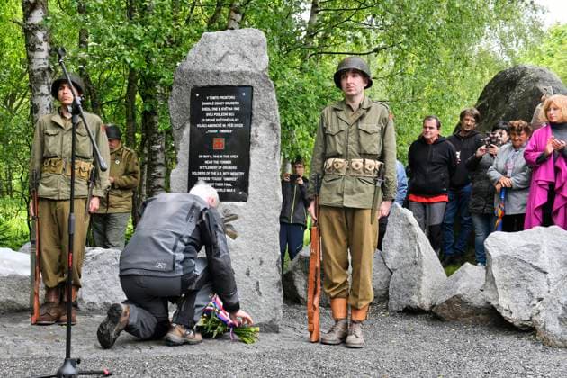 Czech President Petr Pavel, center, attends Freedom Day at Zhuri memorial commemorating battle of May 5, 1945, in which ten American soldiers of 90th Infantry Division were killed, Zhuri, Czech Republic, June 7, 2025. (CTKxPhoto MiroslavxChaloupka) CTKPhotoP2025060703102  CTKPhotoP2025060703102