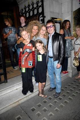 Rolling Stones After Show Party BILL WYMAN & FAMILY At the Rolling Stones After Show Party, The Strand, London, England, August 27th 2007. Full length band music wife children black leather jacket glasses jeans CAP FIN Steve Finn London Great Britain Copyright: xStevexFinn CapitalxPicturesx