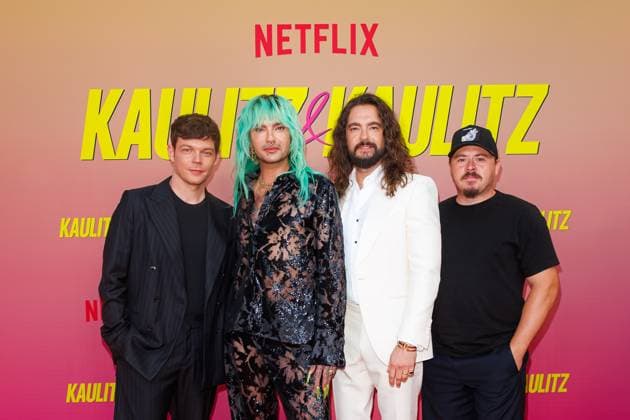 Premiere NETFLIX Kaulitz and Kaulitz Georg Listing, Bill Kaulitz, Tom Kaulitz and Gustav Schäfer at the premiere of the new season of the Netflix documentary series Kaulitz Kaulitz at the Delphi Filmpalast on 12 06 2025 in Berlin Copyright: xEventpressxKochanx