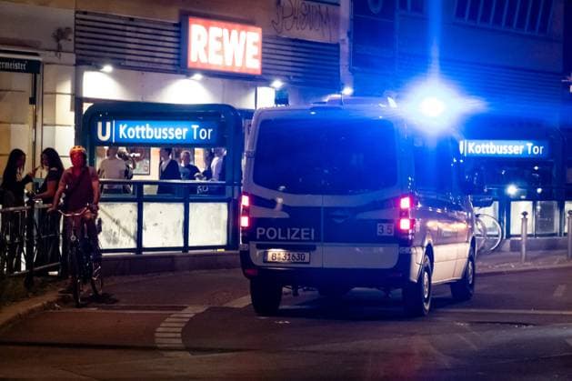 Police car at Kottbusser Tor in Berlin on June 19, 2025 Kottbusser Tor in Berlin
