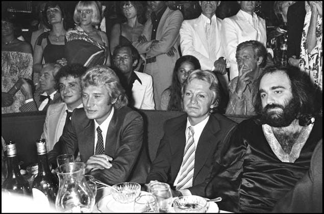 Archiv Michael SARDOU, JOHNNY HALLYDAY , CLAUDE FRANCOIS und DEMIS ROUSSOS A EINE ABENDFEIER A L ELYSEE MATIGNON A Paris Michael LAFON Wahl Paris Frankreich  Copyright: xBERTRANDxRINDOFFxPETROFFx xBESTIMAGExBERTRANDxRINDOFFxPETROFFx xBESTIMAGEx