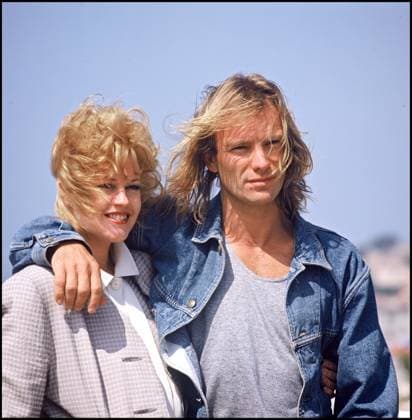 ARCHIVES MELANIE GRIFFITH AND THE STING SINGER AT THE CANNES FESTIVAL FOR MILAGRO IN 1988 Cannes France  Copyright: xLAURENTxSOLAx xBESTIMAGExLAURENTxSOLAx xBESTIMAGEx