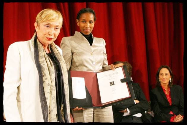 JULIA KRISTEVA AND AYAAN HIRSI ALI RALLY IN SOLIDARITY WITH AYAAN HIRSI ALI, FORMER DUTCH DEPUTY OF SOMALI ORIGIN, TO REQUEST SUPPORT FROM FRANCE AND THE EUROPEAN  Copyright: xALAINxGUIZARDx xBESTIMAGExALAINxGUIZARDx xBESTIMAGEx