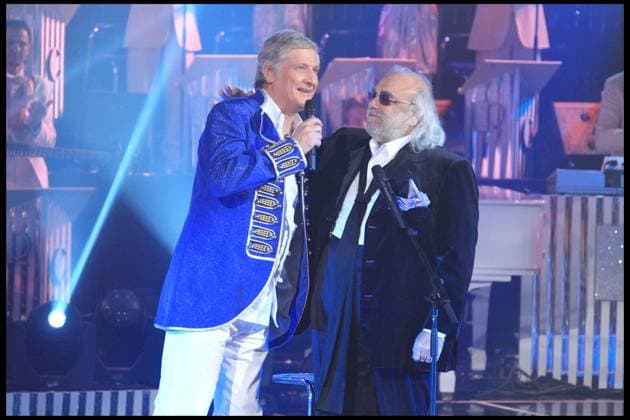 DEMIS ROUSSOS ET PATRICK SEBASTIEN EMISSION LES ANNEES BONHEUR DIFFUSEE LE 26 MARS SUR FRANCE 2 DEMIS ROUSSOS AT TV SHOW LES ANNEES BONHEUR WHICH WILL BE AIRED ON FRANCE 2 ON MARCH 26TH paris France  Copyright: xBAHIx xBESTIMAGExBAHIx xBESTIMAGEx