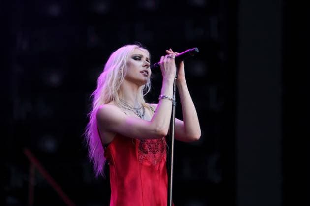 Taylor Momsen from the band The Pretty Reckless at a concert as support for AC DC at the Olympiastadion in Berlin, June 30, 2025 The Pretty Reckless concert Berlin