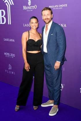 Amira Aly and Christian Dueren as guests at the fashion show of Lascana , Summer Club at Maaya on July 02, 2025 in Berlin Berlin Germany