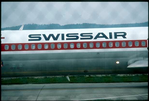 Airplane with Swissair logo, 1980 Airplane with Swissair logo, 1980 Copyright: RDB SI FelixxAeberli 1032_16_RDB00025023