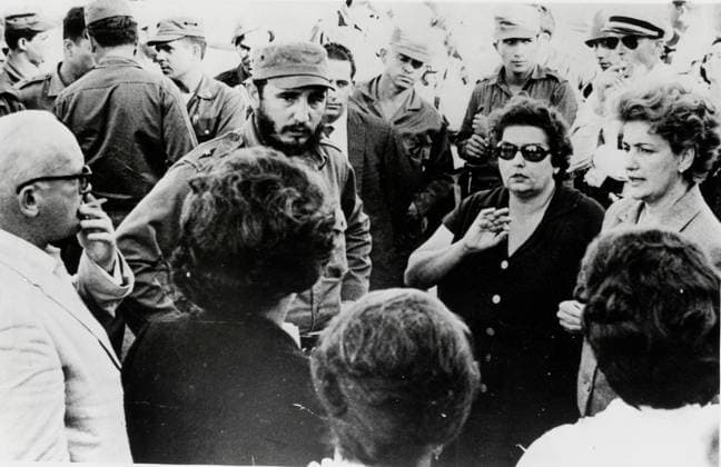 Castro lets Prisoners from the Bay of Pigs free 1 March 1963 Havana, Cuba Fidel Castro, Middle left, Hands in the Hips managed, meets itself with the American Parents the Prisoners the Bay of Pigs, the to a Agreement  Copyright: xUnitedxArchivesx xkpaxKeystonex 19630301_sha_k09_750