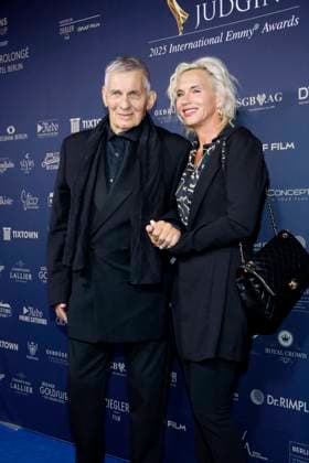 Emmy Awards, Cocktail ProlongÃ at the Schlosshotel, Berlin, 07 07 2025 Heinz Hoenig and wife Annika Kärsten Hoenig at the Cocktail ProlongÃ for the Semi Final Round of Judging of the International Emmy® Awards 2025 in Berlin at the Schlosshotel Berlin on 07 07 2025 Berlin Schlosshotel Berlin Copyright: xAnitaxBuggex