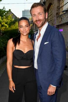 Amira Aly and Christian Dueren as guests at the fashion show of Lascana , Summer Club at Maaya on July 02, 2025 in Berlin Berlin Germany
