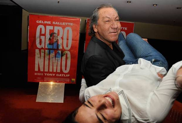 Director Tony Gatlif and Nailia Harzoune Before the premiere of the film Geronimo at the UGC Ciné Cité des Halles in Paris, October 13, 2014 Paris France  Copyright: xGiancarloxGorassini BestimagexGiancarloxGorassini Bestimagex