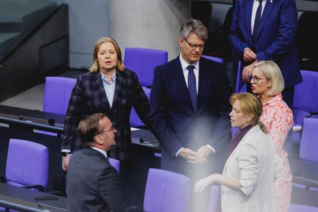 L R Baerbel Bas SPD , Federal Minister of Labor and Social Affairs, Boris Pistorius SPD , Federal Minister of Defense, Patrick Schnieder CDU , Federal Minister of Transport, Karin Prien CDU , Federal Minister of Education, Family, Senior Citizens, Women and Youth, and Chr Copyright: xFlorianxGaertnerx
