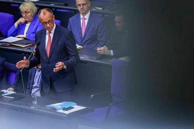 Friedrich Merz CDU , Federal Chancellor, recorded during a government survey in Berlin, 09 07 2025 Berlin Germany Copyright: xJulianexSonntagx