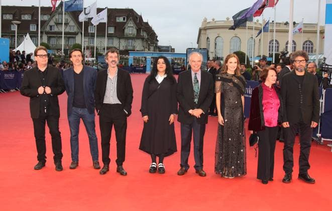 Douglas Kennedy, Emmanuel Mouret,, Eric Elmosnino, Marjane Satrapi, Frédéric Mitterrand, Ana Girardot, Françoise Arnoul, Radu Mihaileanu Screening of the film In Dubious Battle at the 42nd Deauville American Film Festival at the 42nd Deauville American Film Festival o  Copyright: xDenisxGuignebourgx xBestimagexDenisxGuignebourgx xBestimagex