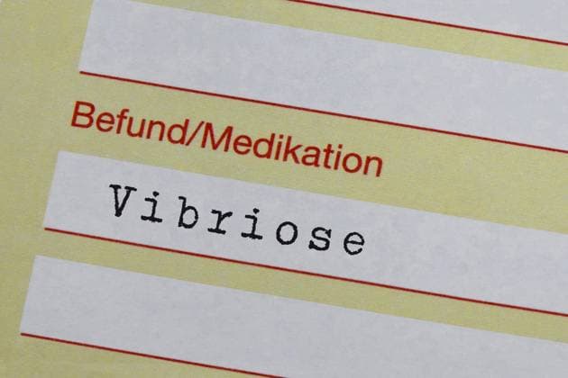 Certificate of incapacity for work and diagnosis of vibriosis Photomontage Certificate of incapacity for work and diagnosis of vibriosis, 17 07 2025, Borkwalde, Brandenburg, On a certificate of incapacity for work is the diagnosis of vibriosis