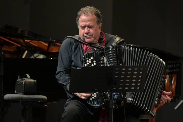 Concert of the Upper Austrian Jazz Orchestra with soloist Richard Galliano, on 18 07 2025 The picture shows the French harmonica player Richard Galliano, in concert 2025 Concert of the Upper Austrian Jazz Orchestra with soloist Richard Galliano, on 18 07 2025