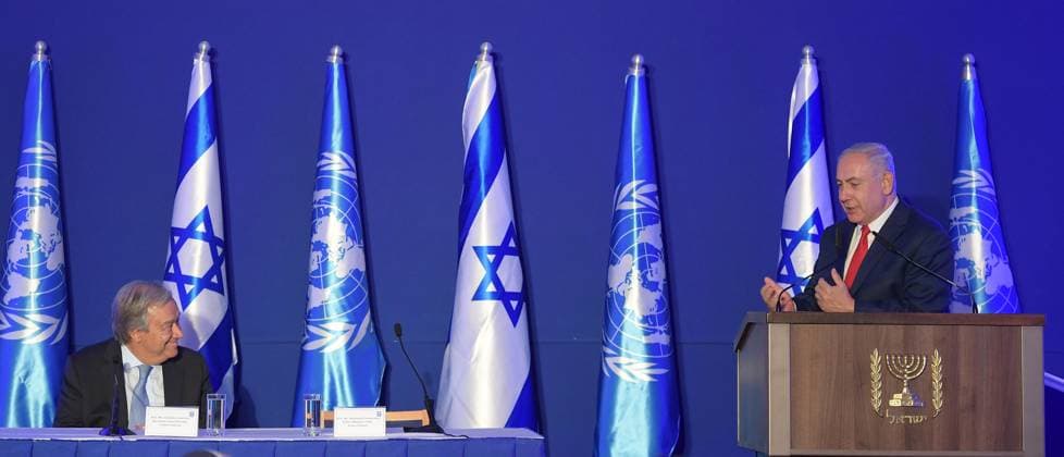 UN Secretary General Antonio Guterres during his meeting with Benyamin Netanyahu in Jerusalem, Israel, August 28, 2017 The UN Secretary General tried in vain to convin  Copyright: xGPOxviaxBestimagexGPOxviaxBestimagex