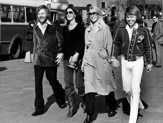 Pop music group ABBA 1972 1982 31 January 1977 Oslo, Norway the Swedish Pop group ABBA launched their First Live Tour with a Opening in the Ekeberg Halls in Oslo then tour you to Copenhagen, Berlin, Amsterdam and Great Britain, where you on 4 February in Birmin  Copyright: xUnitedxArchivesx xkpaxKeystonex 19770131_mab_k09_603 !ACHTUNG AUFNAHMEDATUM GESCHÄTZT!