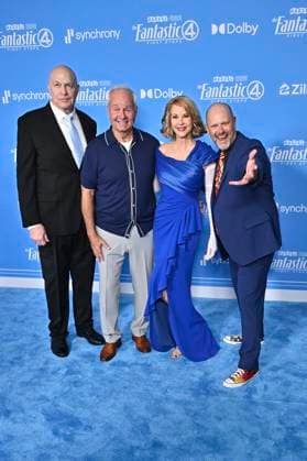 Michael Bailey Smith, Alex Hyde White, Rebecca Staab and Jay Underwood at the world premiere of the movie The Fantastic Four First Steps at the Dorothy Chandler Pavilion Los Angeles, 21 07 2025 Foto:xD.xStarbuckx xFuturexImagex four_5897